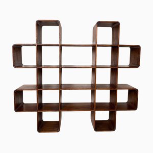 Large Italian Wooden Bookcase, 1970s