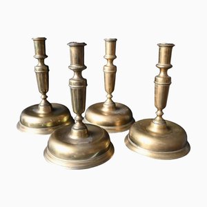 Spanish Brass Candlesticks, 17th Century, Set of 4
