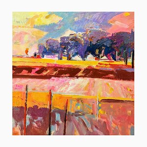 Jean Krille, Landschaft 149, Öl auf Hartfaser, 1989-1990