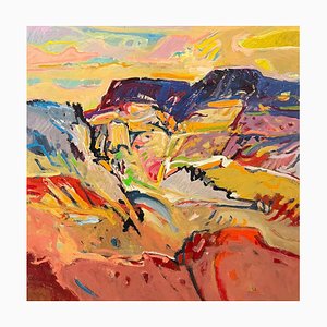 Jean Krille, Landschaft 148, Öl auf Hartfaser, 1987