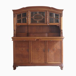 Antiker Eichenschrank mit Verglasung, 1910