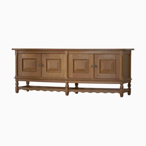 Mid-Century Modern Danish Low Brutalist Sideboard in Oak by Henning Kjærnulf, 1960s