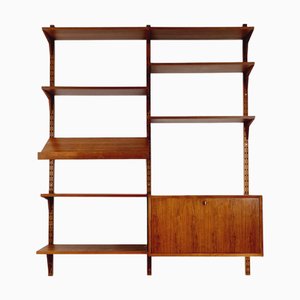 Mid-Century Danish Walnut Wall Unit with Bar Cabinet by Poul Cadovius for Royal, Denmark, 1960s