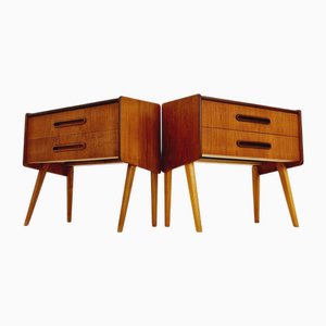Großer dänischer Mid-Century Teak Nachttisch von Olholm Möbelfabrik, Dänemark, 1960er, 2er Set