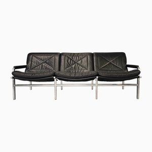 Black Leather Sofa by Andre Vandenbeuck Design, 1960