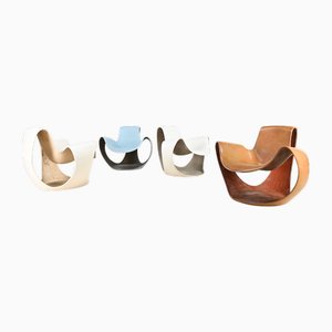 Albatros Lounge Chairs in Fiberglass and Resin by Danielle Quarante for Airborne, France, 1965, Set of 4