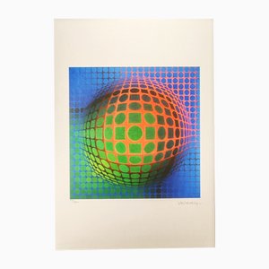 After Victor Vasarely, Op Art Composition, 1970er, Lithographie