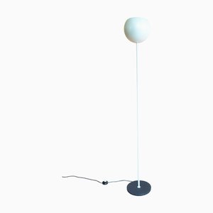 Luminator Stehlampe aus perlweißem & schwarzem Metall von Stilnovo, 1960er