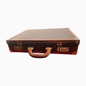 Valigetta President in tela con monogramma e vacchetta di Louis Vuitton, anni '80