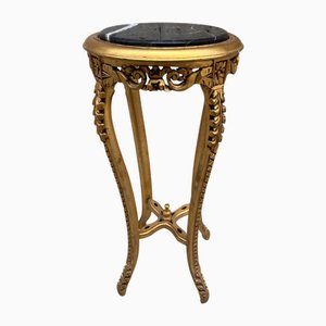 Barocker Tisch aus Feinem Schwarzem Marmor, 1890er