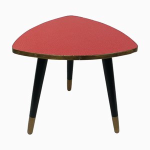 Small Mid-Century Triangle-Shaped Plant Table with Red Formica Top, Germany, 1950s