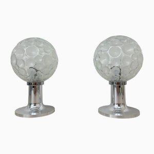 Lampes de Bureau en Verre de Hustadt Leuchten, 1970s, Set de 2