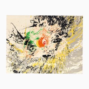 Yves Corbassière, Composizione astratta Mid-Century, anni '70, Olio su tela