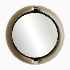 Espejo de diseño redondo iluminado de Allibert, años 70