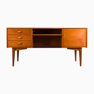 Escritorio de ejecutivo Mid-Century moderno de teca, Alemania, años 60