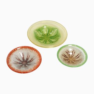 Large Glass Bowls by Karl Wiedmann for WMF Ikora, 1930s, Set of 3