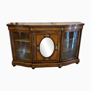 Crédence Victorienne Antique en Loupe de Noyer, 1860s