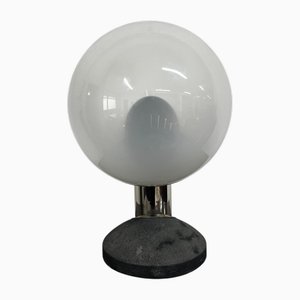 Lampe de Bureau Vintage avec Globe en Verre Murano et Socle en Fonte, Italie, 1970s