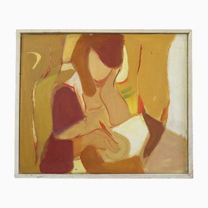 The Letter Writer, Oil Painting, Framed