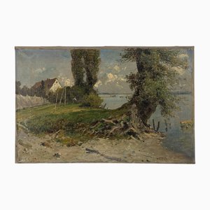 Wilhelm Frey, Netting Place on Lake Constance, 1909, Oil on Canvas