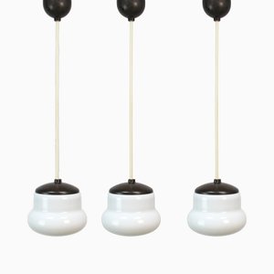 Lampes en Bakélite et Opaline, République Tchèque, 1950s, Set de 3