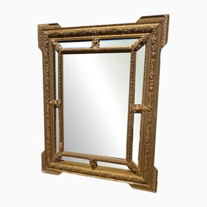 Louis XVI Style Fireplace Mirror with Glazing Beads in Gilded Wood