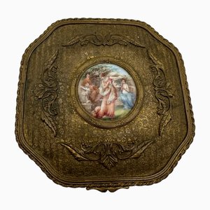 French Bronze Casket with Miniature, 19th Century