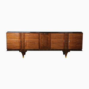 Langes Art Deco Sideboard aus Makassar & Zebrano von André Arbus, 1940