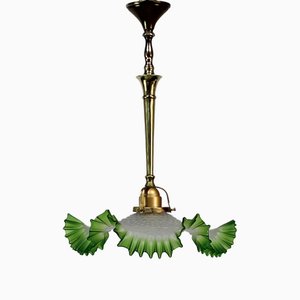 Lampe en Bronze et Verre, 1920s