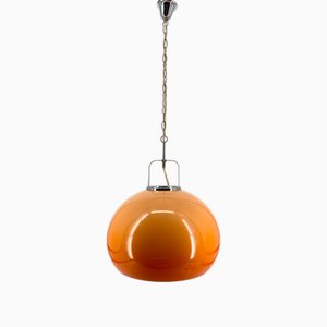 Lucerna Orange Hanging Lamp by Harvey Guzzini, 1960s