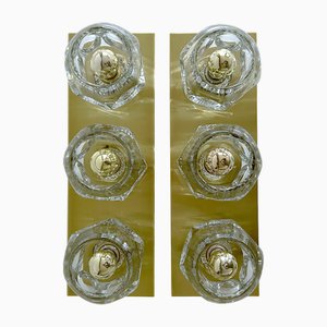 Appliques Vintage en Verre de Peill & Putzler, 1970s, Set de 2