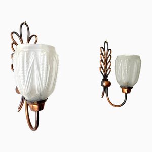 Vintage Art Deco Wandleuchten, 1930er, 2er Set