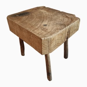 Antique French Butcher's Block Coffee Table in Chestnut, 1900s