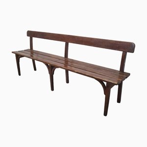 Antique French Wooden Hall Bench, 1890s