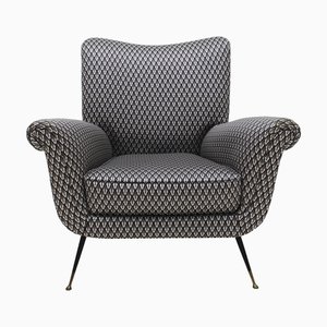 Mid-Century Modern Armchair in Serpentino Fabric by Gigi Radice