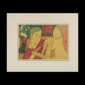 Chinese Artist, Figurative Scene, 1917, Watercolor