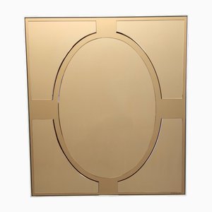 Espejo de pared posmoderno rectangular de bronce de Giannobi, Italia, años 80
