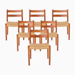 Vintage Teak Dining Chairs by Niels Otto Møller for J.L. Møllers, 1970s, Set of 6