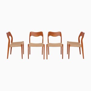 Vintage Teak Dining Chairs by Niels Otto Møller for J.L. Møllers, Set of 4