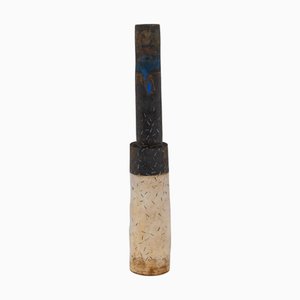 Tall Cylindrical Stoneware Floor Vessel Vase by Robin Welch, 1990s