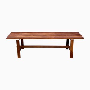 Bench in Dark Brown Teak by Ezio Longhi for Elam, 1950s