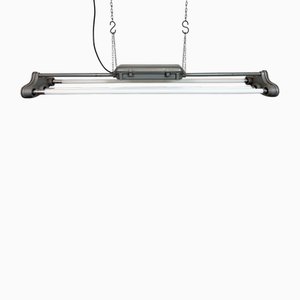 Industrial Grey Hanging Tube Light from Polam Gdansk, 1970s