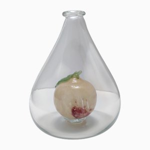 Jarrón de cristal de Murano con fruta de cristal Pulegoso atribuido a Napoleone Martinuzzi, años 40