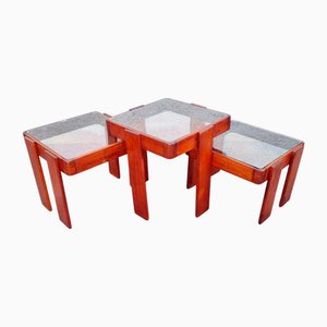 Nesting Tables by Gianfranco Frattini for Meblo, Italy, 1970s, Set of 3