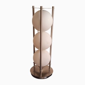 Vintage Metal Table Lamp with White Glass Shades from Cima, 2000s