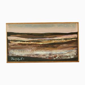Freddy Eriksen, Ruhige Landschaft, 1960er, Öl auf Holz, Gerahmt