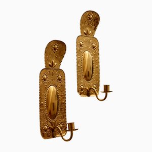 Antique Swedish Brass Sconces, 1800