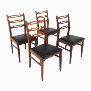 Scandinavian Chairs in Skai and Beech, Sweden, 1960, Set of 4