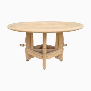 Ladislas Pedestal Table in Light Oak by Guillerme et Chambron for Votre Maison