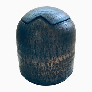 Brutalist Art Studio Pottery Lidded Jar Pot by Jaan Mobach, 1960s
